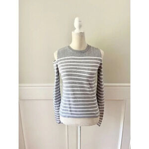 Forever 21 Gray & White Stripe Sweater S